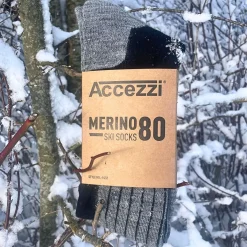 Accezzi Merino 80, skistrømper, sort