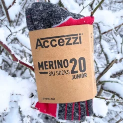 Accezzi Merino 20, skistrømper, junior, rød