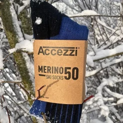 Accezzi Merino 50, skistrømper, blå