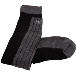 Helios Merino One 60, skistrømper, 2 par, sort