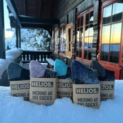 Helios Merino One 60, skistrømper, lyseblå