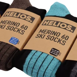 Helios Merino One 60, skistrømper, lyseblå