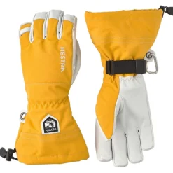 Hestra Army Leather Heli Ski, skihandsker, gul