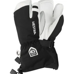 Hestra Army Leather Heli 3-finger skihandsker, junior, sort
