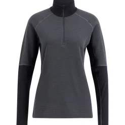 Lundhags Prime Merino Half Zip W, mellemlag, dame, grå/sort