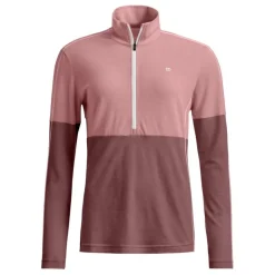 Ortovox 185 Rock'n'Wool Zip Neck, dame, lyserød