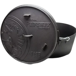 Petromax Dutch Oven FT18, flat, Støbejernsgryde, sort