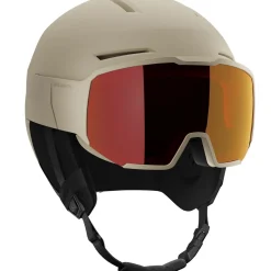 Salomon Osmo Simga, skihjelm med visir, beige