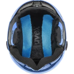 Uvex Rocket JR Visor, skihjelm med visir, junior, blå