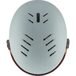 Uvex Rocket JR Visor, skihjelm med visir, junior, lysegrå/lyserød