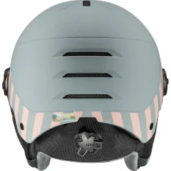 Uvex Rocket JR Visor, skihjelm med visir, junior, lysegrå/lyserød