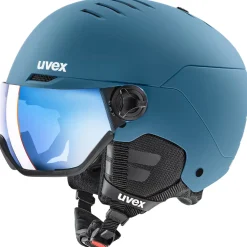 Uvex Wanted Visor, skihjelm med visir, blå